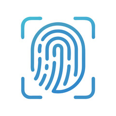 Fototapete - Fingerprint Scan Icon Representing Biometric Access and Security Verification