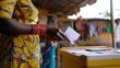 © akun - Woman casting vote during a public election in Africa, promoting civic participation