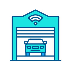 Poster - Garage Door Icon Representing Automated Garage and Vehicle Access