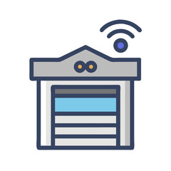 Poster - Garage Door Icon Representing Automated Garage and Vehicle Access