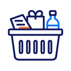 Aufkleber - Grocery Basket Icon Representing Shopping Essentials and Daily Purchases