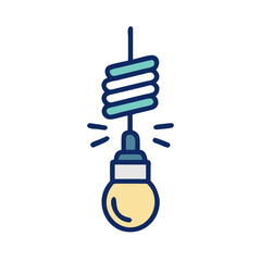 Aufkleber - Hanging Light Bulb Icon Representing Energy Saving and Sustainable Lighting