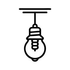 Aufkleber - Hanging Light Bulb Icon Representing Energy Saving and Sustainable Lighting