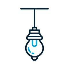 Aufkleber - Hanging Light Bulb Icon Representing Energy Saving and Sustainable Lighting