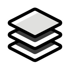 Poster - Layer Stack Icon Representing Graphic Design Layer and Digital Artwork