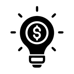 Poster - Light Bulb with Dollar Symbol Icon Representing Innovative Ideas and Financial Value
