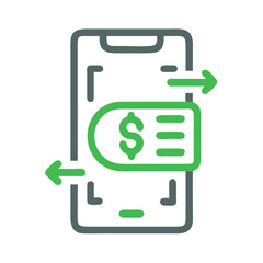 Fototapete - Mobile Transfer Icon Representing Digital Payment and Secure Transactions
