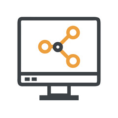 Fototapete - Monitor Screen Icon Representing Connected Display and Digital Interface