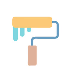 Leinwandbilder - Paint Roller Icon Representing Wall or UI Decoration and Surface Painting
