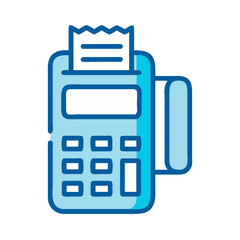 Poster - POS Machine with Receipt Icon Representing Payment Processing and Sales Transaction
