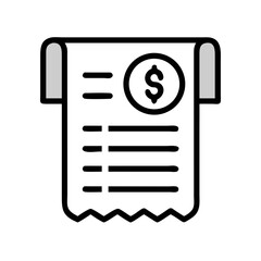 Poster - Receipt with Dollar Symbol Icon Representing Billing and Financial Transaction Record