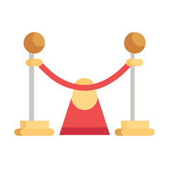 Poster - Red Carpet Barrier Icon Representing Premiere Event and Celebrity Access Control