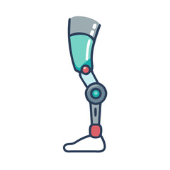 Poster - Robotic Leg Icon Representing Bionic Prosthesis and Advanced Mobility Technology