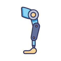 Poster - Robotic Leg Icon Representing Bionic Prosthesis and Advanced Mobility Technology