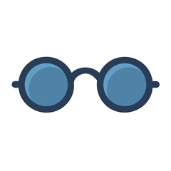 Poster - Round Sunglasses Icon Representing Retro Eyewear and Vintage Style Accessory