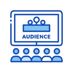 Aufkleber - Screen with Audience Icon Representing Movie Screening and Cinematic Experience