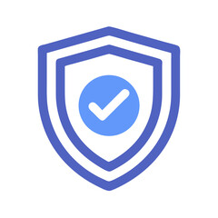 Fototapete - Shield with Checkmark Icon Representing Security and Verified Protection