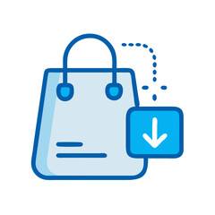 Aufkleber - Shopping Bag Icon Representing Retail Purchase and Consumer Goods