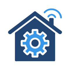 Leinwandbilder - Smart Home with Gear Icon Representing Home System Automation and Configuration