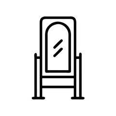 Poster - Standing Mirror Icon Representing Dressing Room and Fashion Fitting Accessory