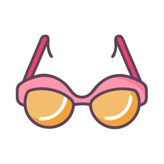 Poster - Sunglasses with Bikini Icon Representing Summer Fashion and Beachwear Essentials