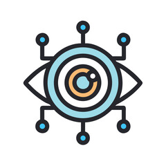 Aufkleber - Tech Eye Circle Icon Representing Digital Vision and Futuristic Surveillance