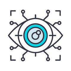Fototapete - Tech Eye Circle Icon Representing Digital Vision and Futuristic Surveillance