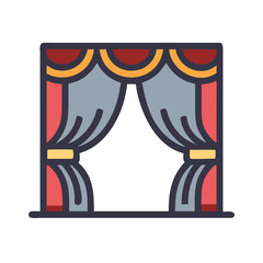 Poster - Theater Curtain Icon Representing Stage Performance and Dramatic Arts