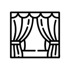 Poster - Theater Curtain Icon Representing Stage Performance and Dramatic Arts