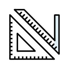 Leinwandbilder - Triangle and Protractor Icon Representing Measurement and Geometry Tools