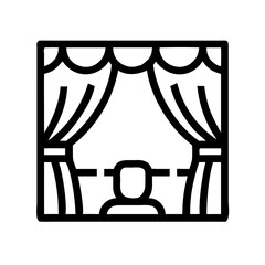 Poster - Theater Curtain Icon Representing Stage Performance and Dramatic Arts