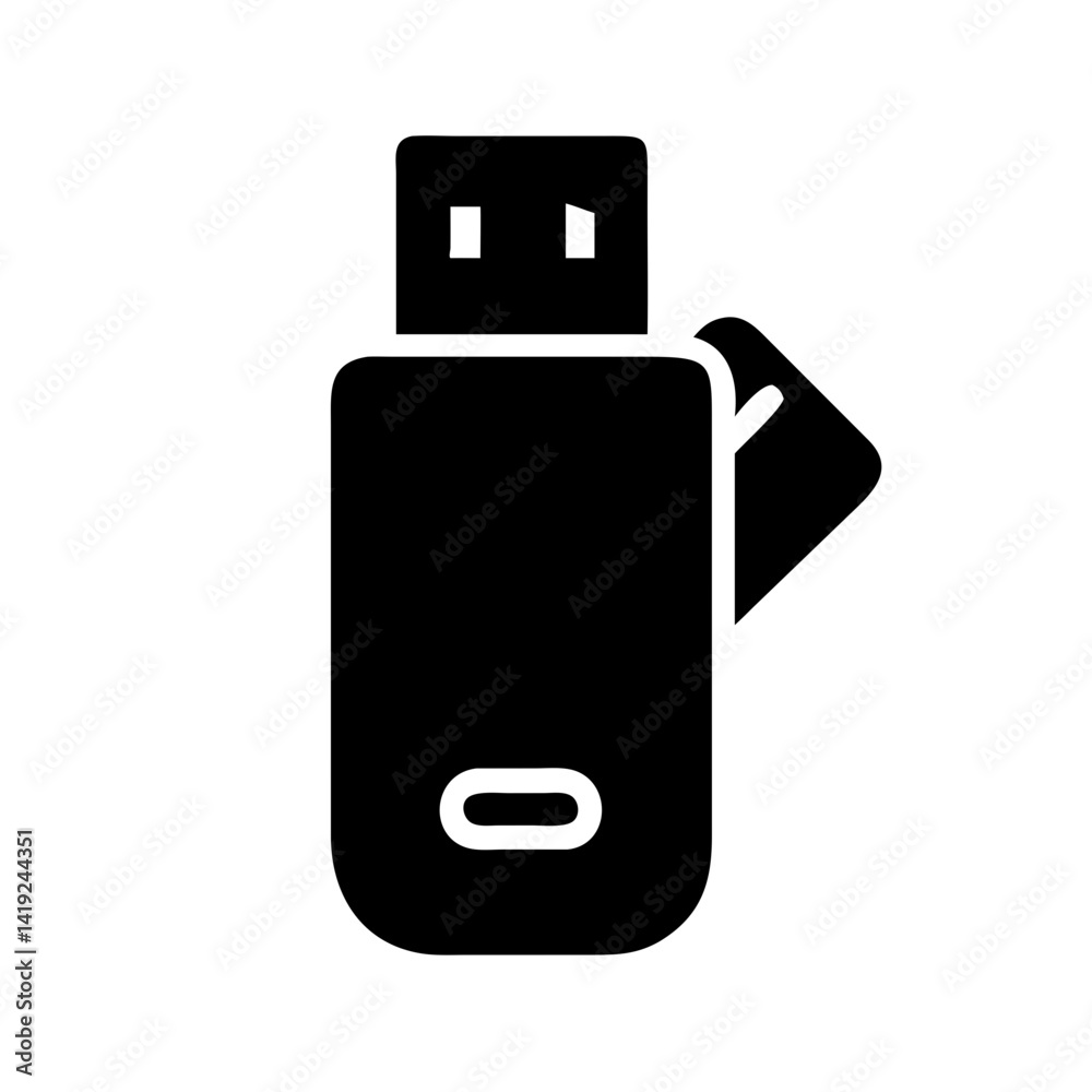 Usb Disk File Icon USB Drive Icon Representing Media Storage Device for Data Transfer and ...