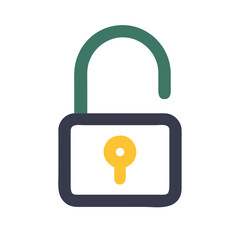 Fototapete - Unlocked Padlock Icon Representing Open Access and Security Permission