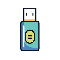 Leinwandbilder - USB Drive Icon Representing Media Storage Device for Data Transfer and Backup