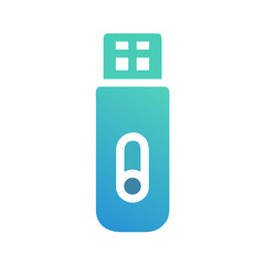 Poster - USB Drive Icon Representing Media Storage Device for Data Transfer and Backup