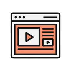 Leinwandbilder - Video Window Icon Representing Media Player Interface for Digital Content Viewing
