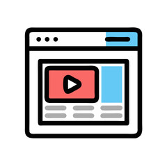 Leinwandbilder - Video Window Icon Representing Media Player Interface for Digital Content Viewing