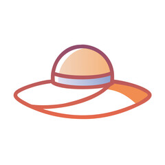 Poster - Wide Brim Hat Icon Representing Summer Fashion and Sun Protection Accessory