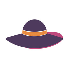 Poster - Wide Brim Hat Icon Representing Summer Fashion and Sun Protection Accessory