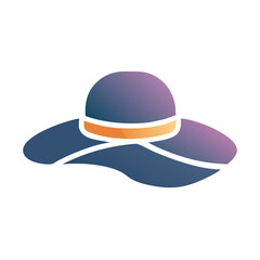 Poster - Wide Brim Hat Icon Representing Summer Fashion and Sun Protection Accessory