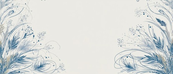 Poster - Delicate blue and white abstract floral design creating a serene and calming background atmosphere