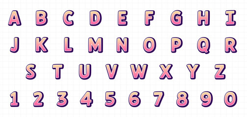 Poster - comic cartoon kids font style collection