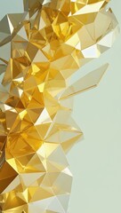 Poster - dynamic interplay of golden geometric shapes creating an intriguing abstract background