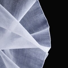 Poster - soft white fabric creates an artistic abstract background with flowing textures and patterns against