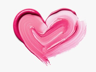 Poster - Heart shape created with pink and red paint on a light background showcasing abstract art design