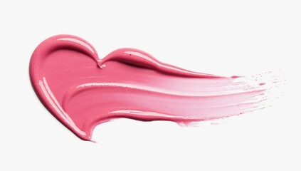 Poster - swirling pink paint creates an abstract heart shape on a clean white background showcasing artistic 