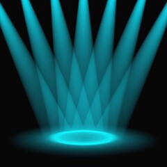 Poster - radiant turquoise beams create an abstract background with dynamic light effects in a dark setting
