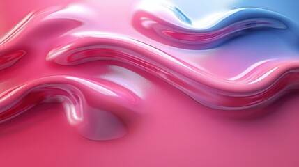 Poster - Abstract flowing texture with waves of pink and blue with a subtle luster