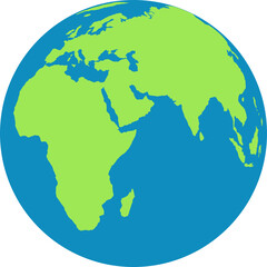 simplified earth globe transparent png. blue and green earth globe. earth globe clipart icon. globe 