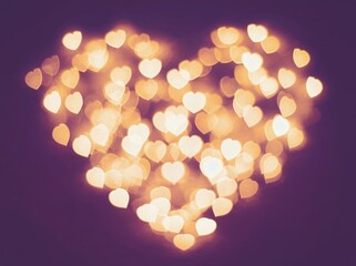 Poster - Beautiful heart-shaped bokeh lights create a warm and enchanting atmosphere for romantic moments and celebrations